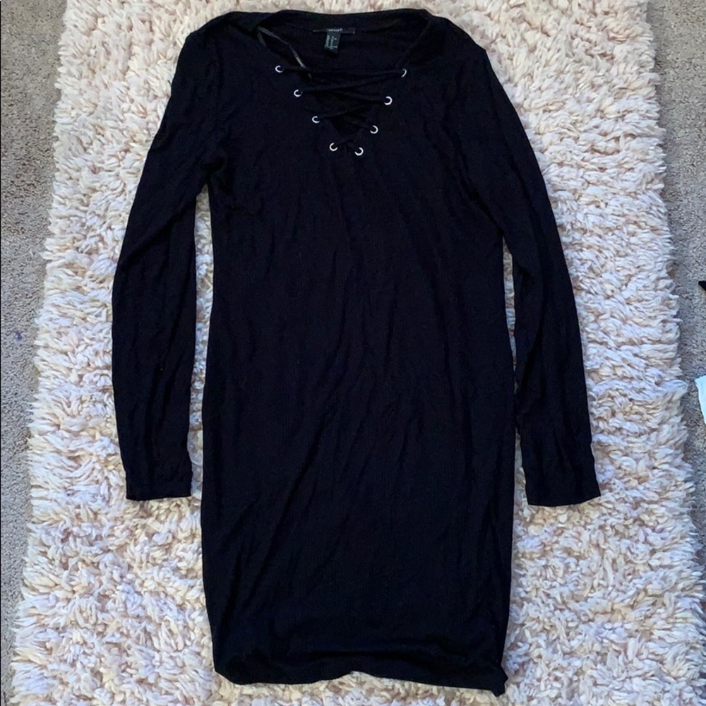 Black long sleeve t-shirt dress